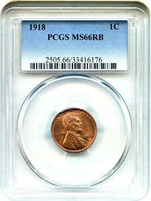 image for: 1918 1c PCGS MS66 RB