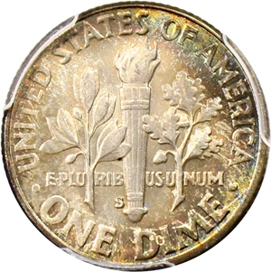 image for: 1950-S 10c PCGS MS66 FB