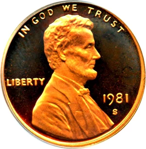 image for: 1981-S 1c PCGS Proof 67 RD DCAM (Type 2)