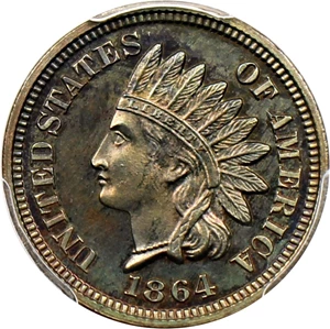 image for: 1864 1c PCGS Proof 64 BN (Bronze)
