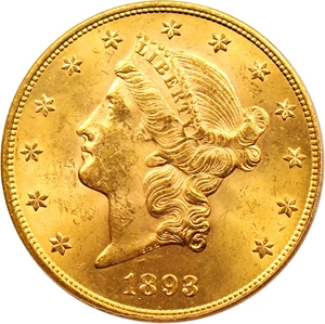 image for: 1893-S $20 PCGS MS63