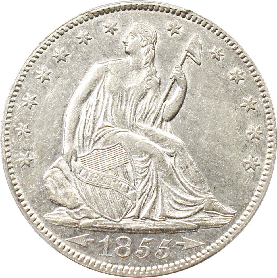 image for: 1855 50c PCGS AU55 (Arrows)