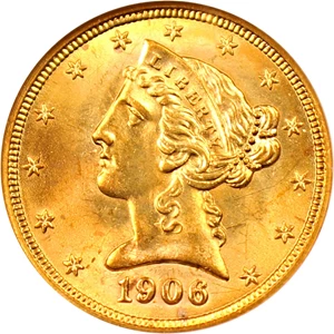 image for: 1906 $5 NGC MS66 - No Reserve!