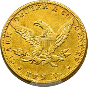 image for: Clark Gruber 1861 $10 PCGS AU50