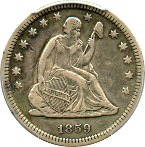 image for: 1859-O 25c PCGS VF30