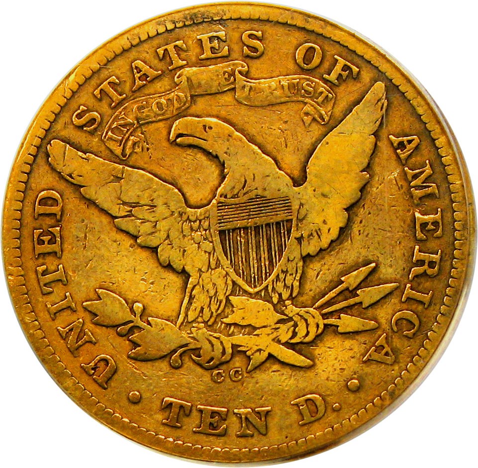 image for: 1871-CC $10 PCGS VG-08 (OGH)