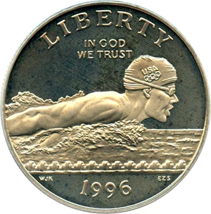 image for: 1996-S Olympic Swimming 50c PCGS Proof 68 DCAM - No Reserve!