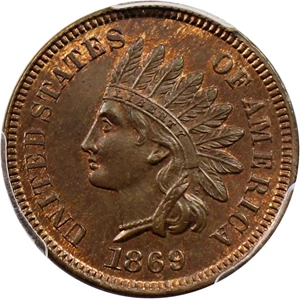 image for: 1869 1c PCGS/CAC MS65 RB