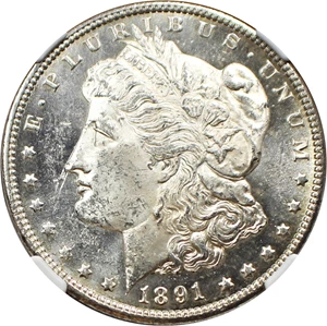 image for: 1891-CC $1 NGC/CAC MS62 PL