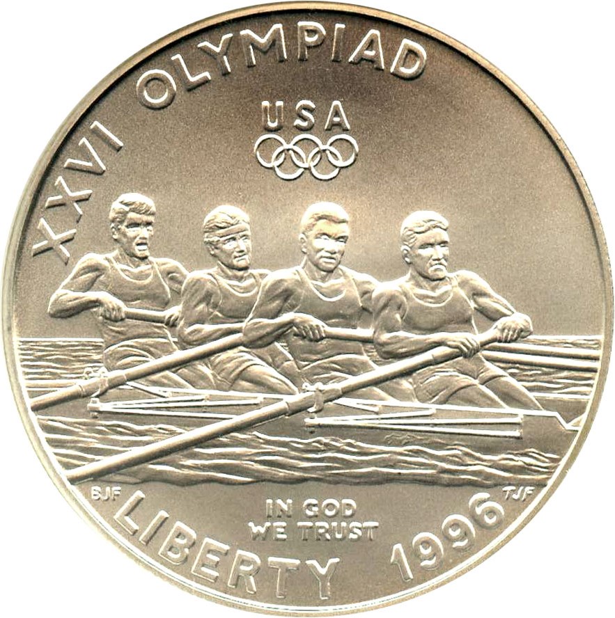 image for: 1996-D Olympic Rowing $1 NGC MS69