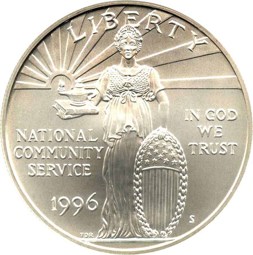 image for: 1996-S National Community Service $1 NGC MS69