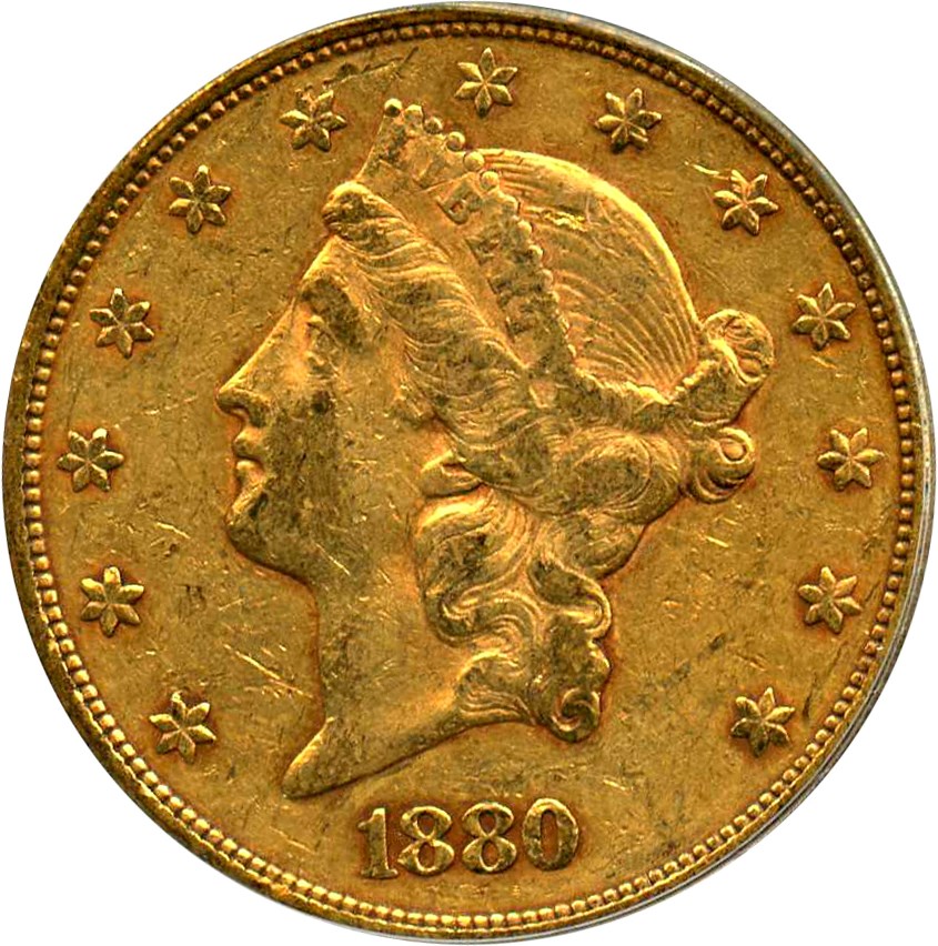 image for: 1880 $20 PCGS/CAC XF40 (OGH)