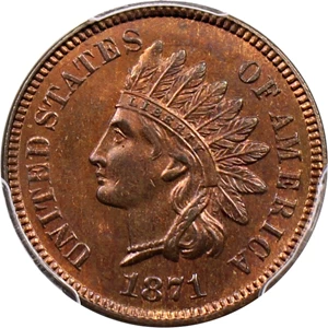 image for: 1871 1c PCGS/CAC MS65+ RB