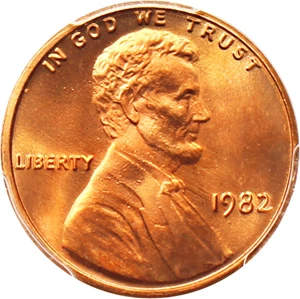 image for: 1982 1c PCGS MS68 RD (Zinc, Large Date)