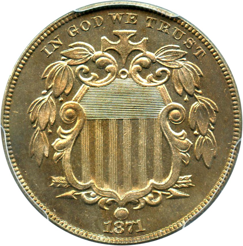 image for: 1871 5c PCGS Proof 64