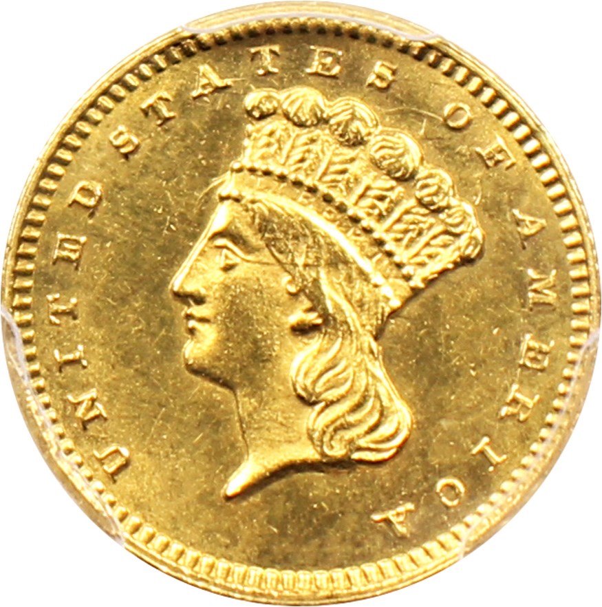 image for: 1873 G$1 PCGS MS62 (Closed 3)