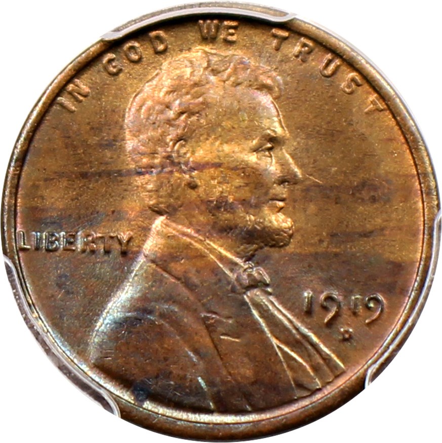 image for: 1919-D 1c PCGS MS64 RB