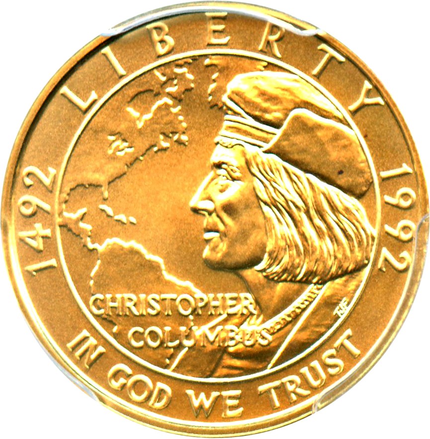 image for: 1992-W Columbus $5 PCGS MS69