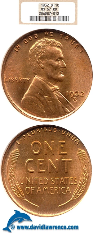 image for: 1932-D 1c NGC MS67 RD
