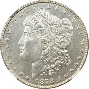 image for: 1878 7TF $1 NGC MS63 PL (Reverse of 1878)