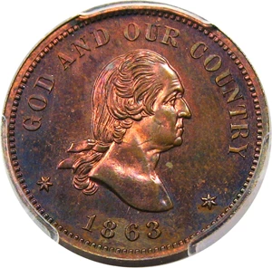 image for: 1863 Pattern 2c PCGS/CAC Proof 64 BN (J-305)