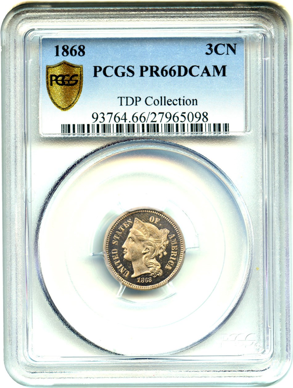 image for: 1868 3cN PCGS Proof 66 DCAM