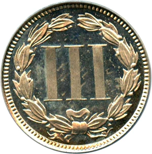 image for: 1866 3cN PCGS Proof 65 DCAM