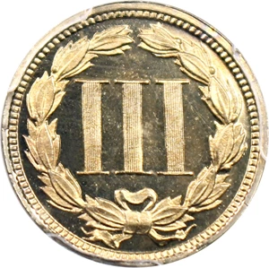 image for: 1867 3cN PCGS/CAC Proof 66 DCAM