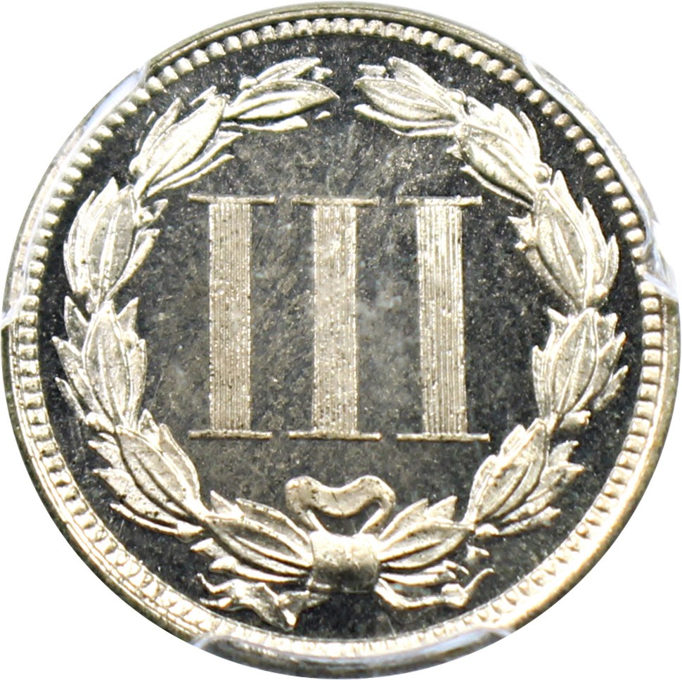 image for: 1876 3cN PCGS/CAC Proof 65 DCAM