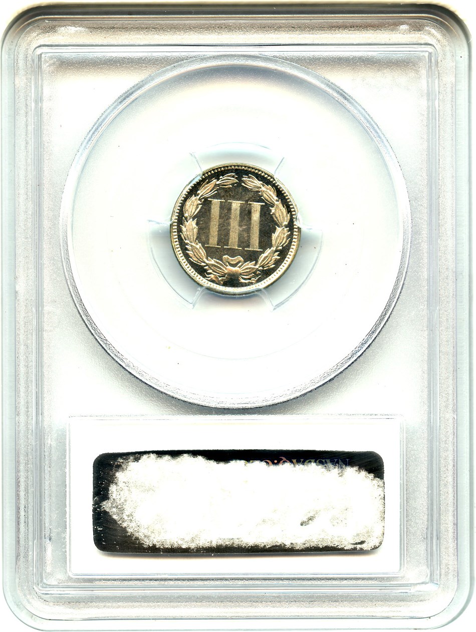 image for: 1876 3cN PCGS/CAC Proof 65 DCAM