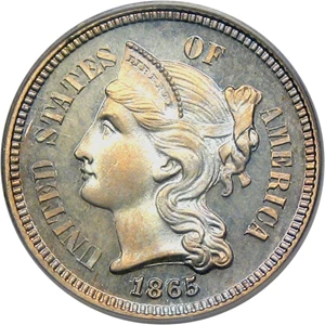 image for: 1865 3cN PCGS Proof 66 DCAM