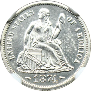 image for: 1874 10c NGC Proof 61 (Arrows)