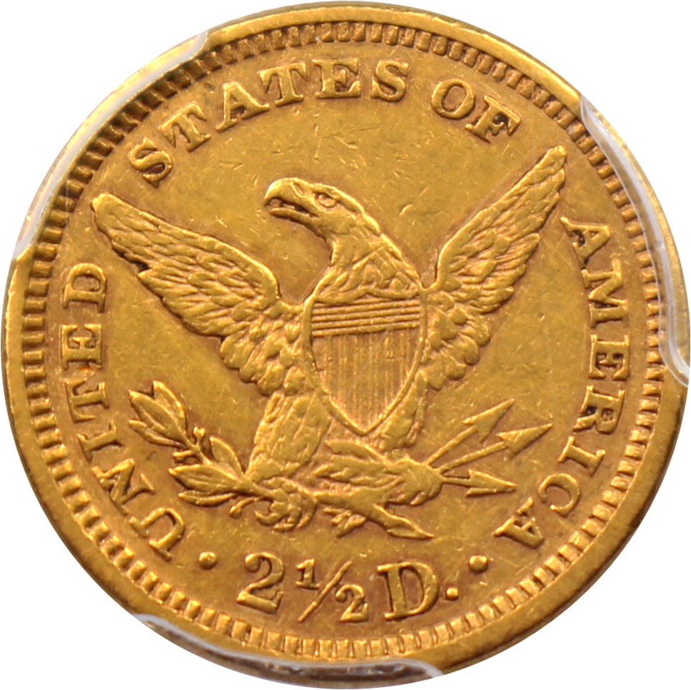 image for: 1876 $2 1/2 PCGS AU50