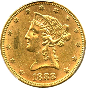 image for: 1888 $10 PCGS MS61