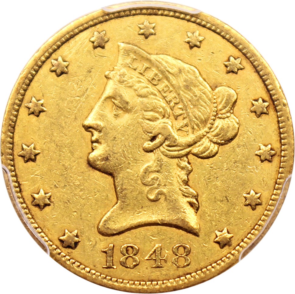 image for: 1848 $10 PCGS XF40