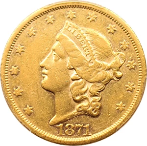 image for: 1871-S $20 PCGS XF45