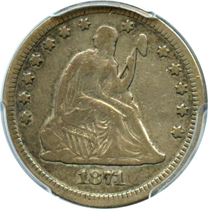 image for: 1871 25c PCGS VF20