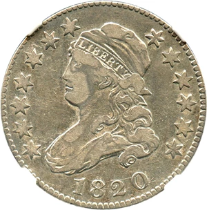 image for: 1820 25c NGC VF25 (Large 0)