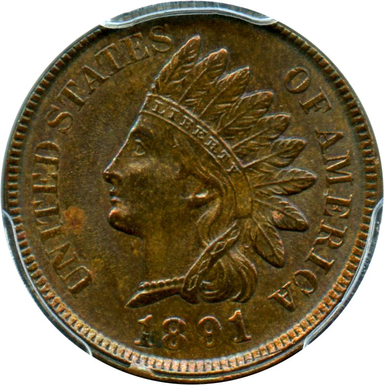 image for: 1891 1c PCGS MS63 BN