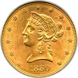 image for: 1880-S $10 PCGS MS63 (OGH)