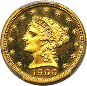 image for: 1906 $2 1/2 PCGS/CAC Proof 64 CAM