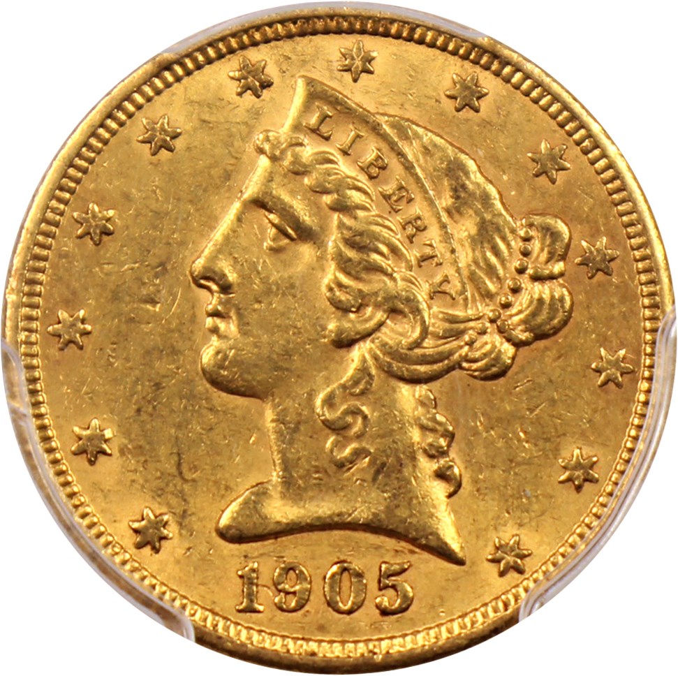 image for: 1905-S $5 PCGS MS62