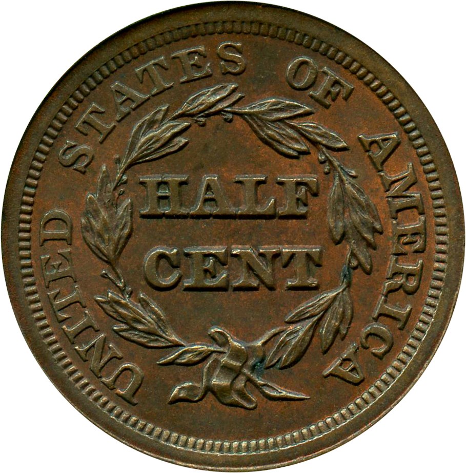 image for: 1853 1/2c PCGS MS64 RB (OGH)