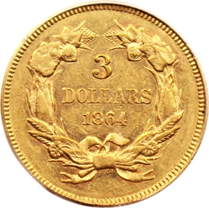 image for: 1864 $3 PCGS/CAC AU53
