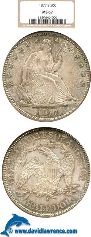 image for: 1877-S 50c NGC MS67