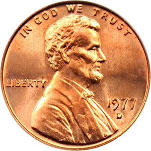 image for: 1977-D 1c PCGS MS67 RD