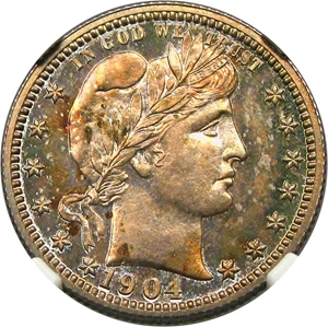 image for: 1904 25c NGC/CAC Proof 64