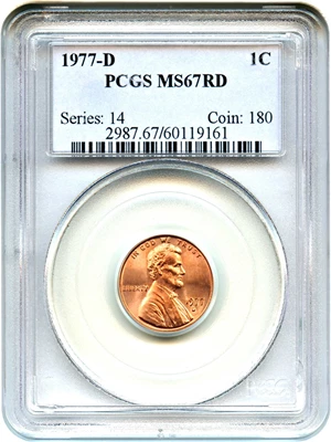 image for: 1977-D 1c PCGS MS67 RD