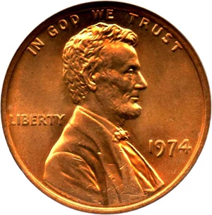 image for: 1974 1c NGC MS67 RD