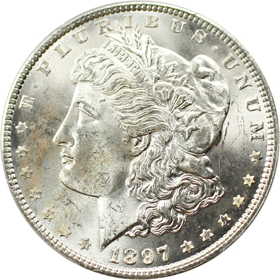 image for: 1897 $1 PCGS MS64 (VAM-6A, Pitted Reverse)